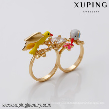 14458 xuping 18k plaqué or design cristal imitation anneau pour les femmes